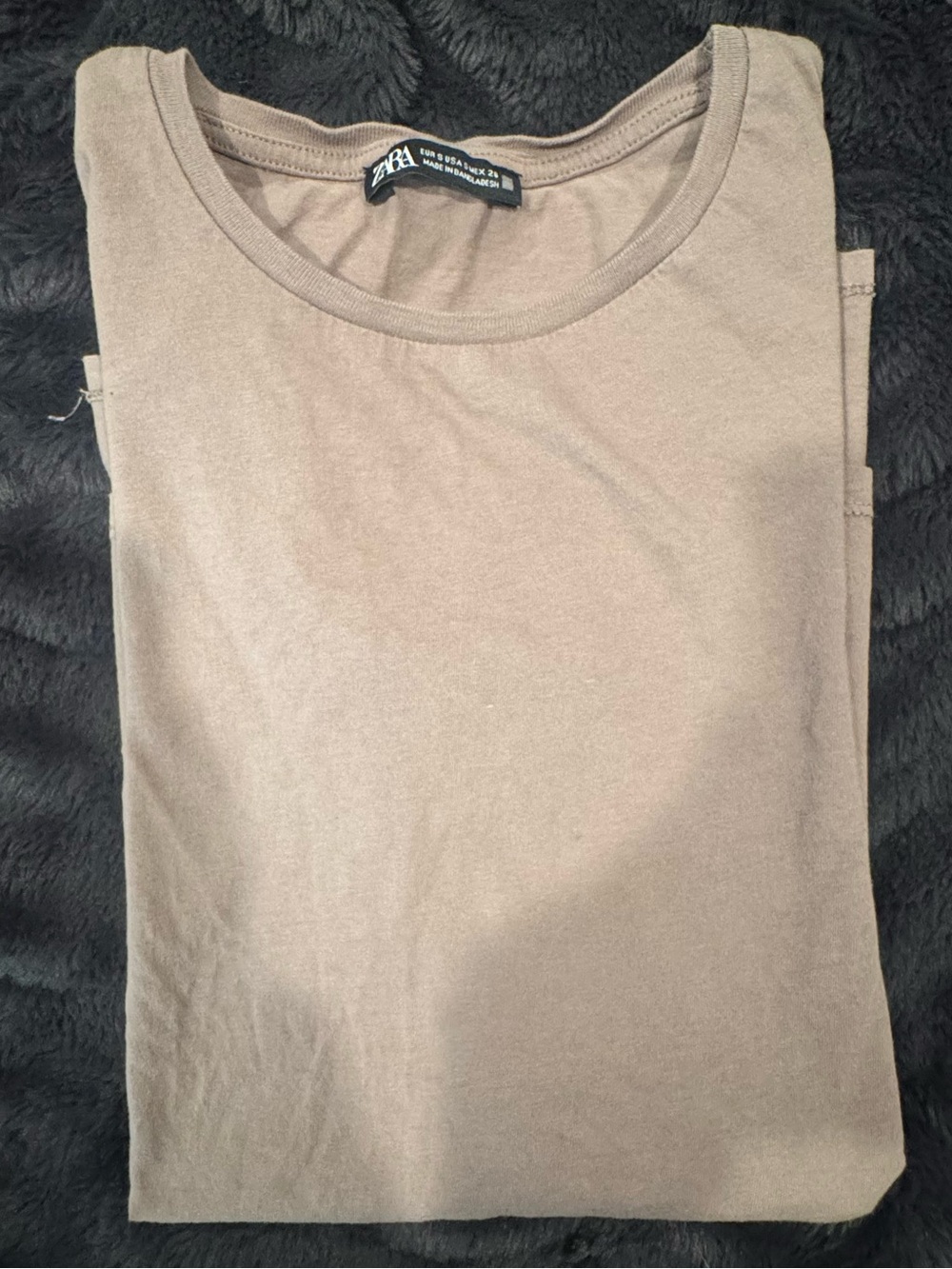 Zara Men Taupe Crew Neck Short Sleeve T-Shirt